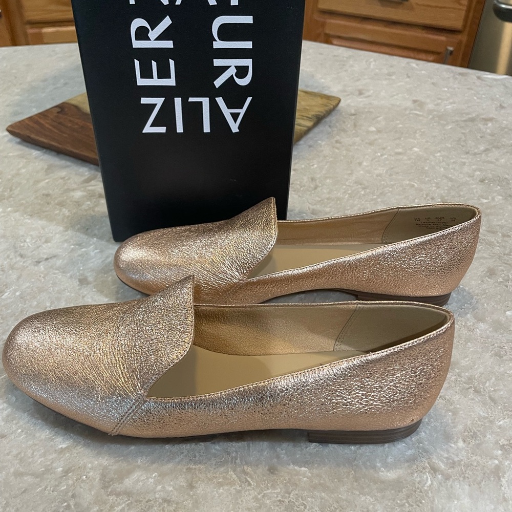 Naturalizer Rose Gold Metallic Slip-On Loafers